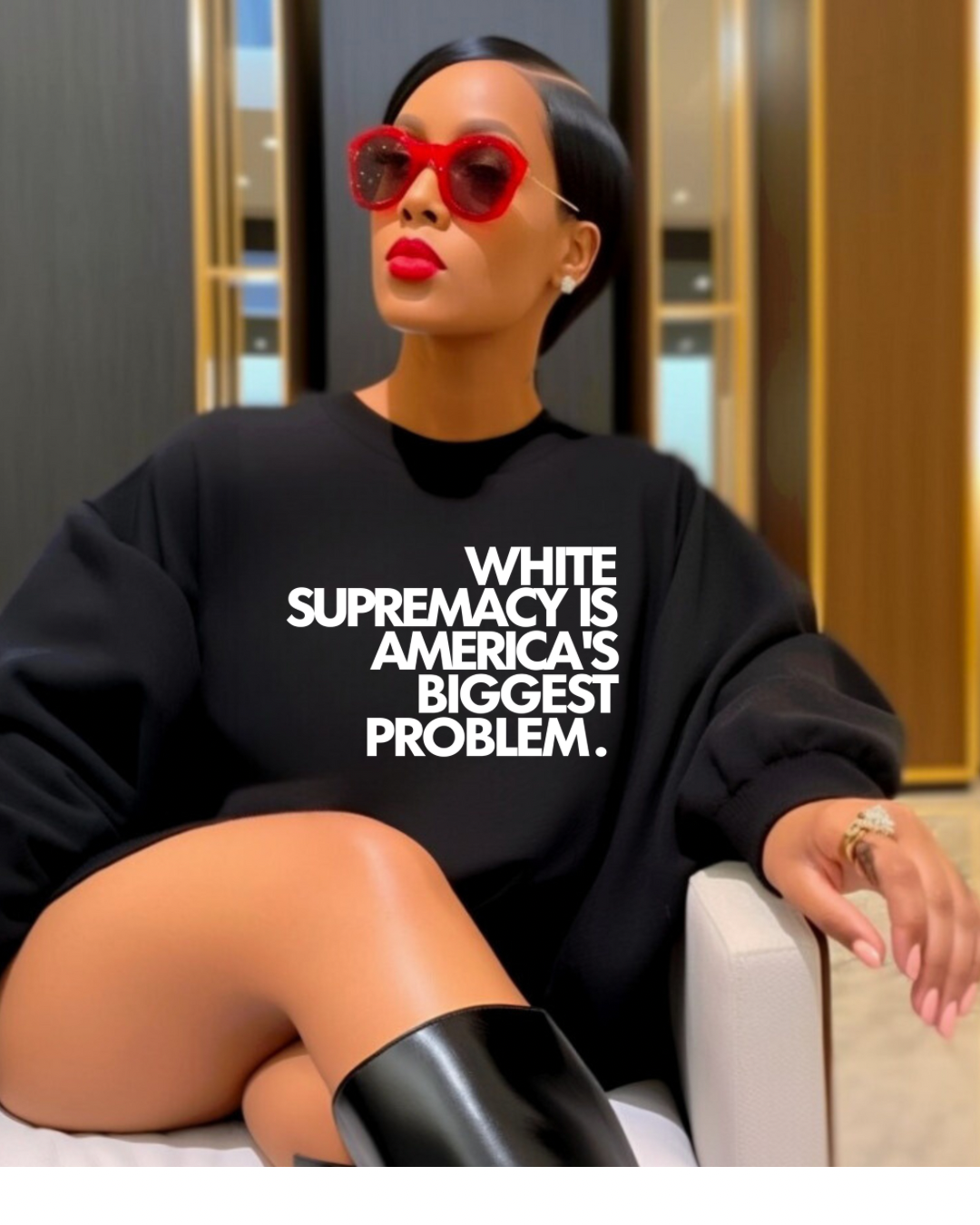 White Supremacy is America's Biggest Threat SWEAT SHIRT DESIGN