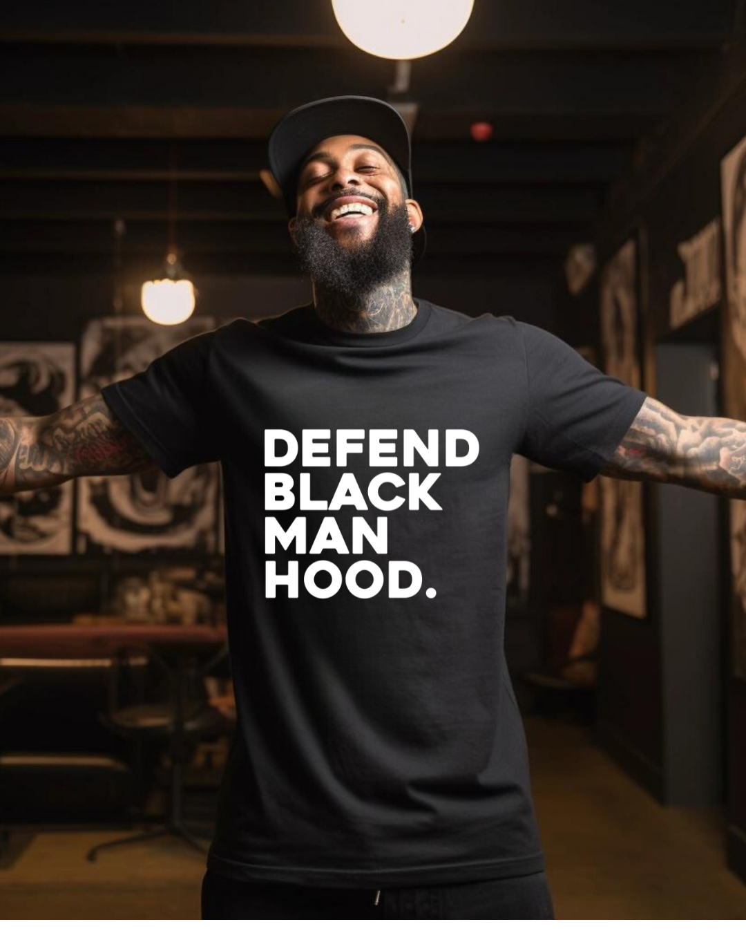 DEFEND BLACK MAN T-SHIRT DESIGN